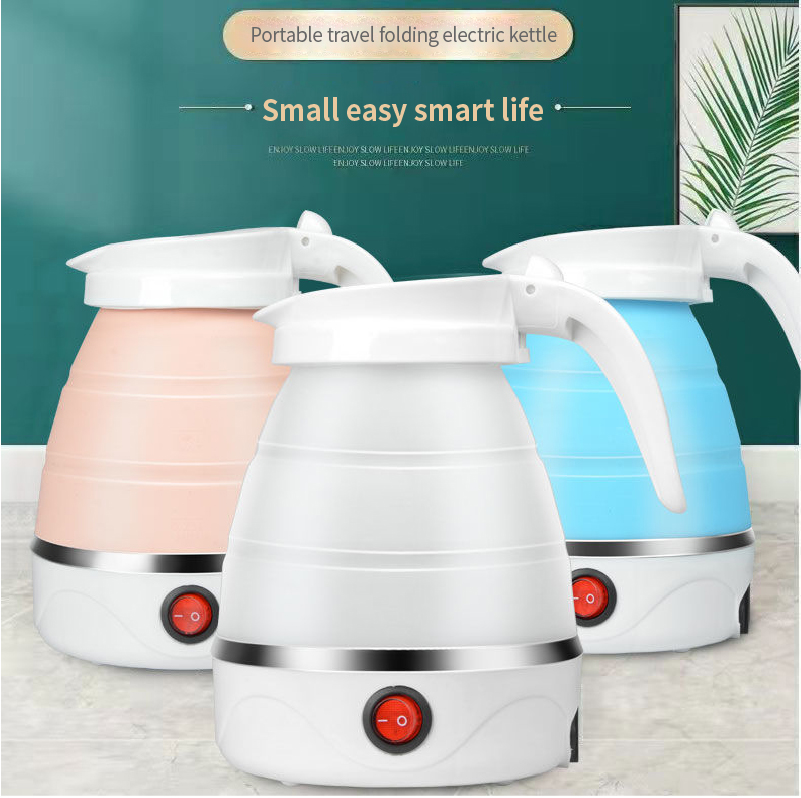 Bouilloire Électrique Pliable et Portable, Silicone et Acier Inoxydable